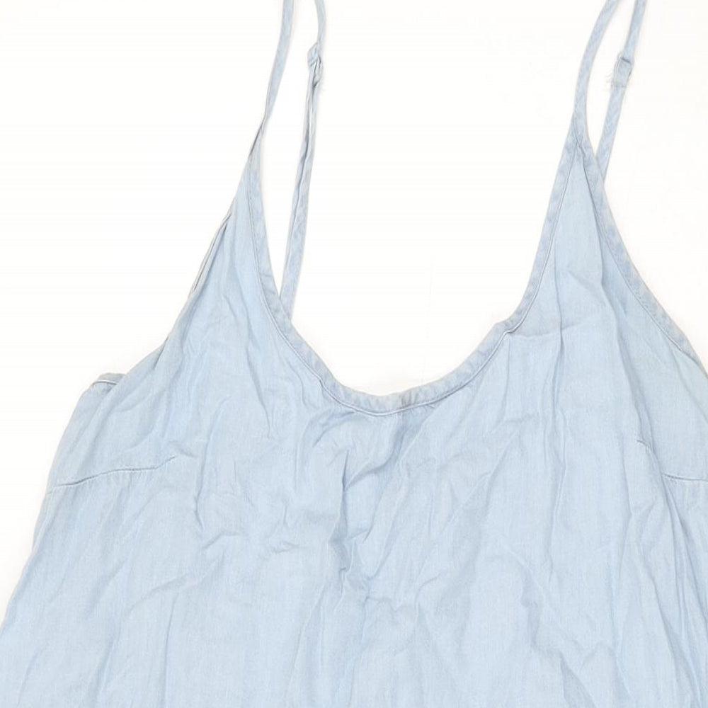 Denim Co Womens Blue Lyocell Shift Size 16 Round Neck Pullover