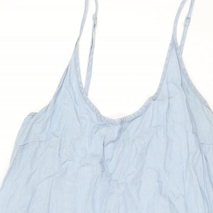 Denim Co Womens Blue Lyocell Shift Size 16 Round Neck Pullover