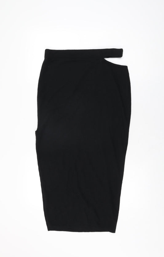 Nasty Gal Womens Black Polyester Straight & Pencil Skirt Size 14