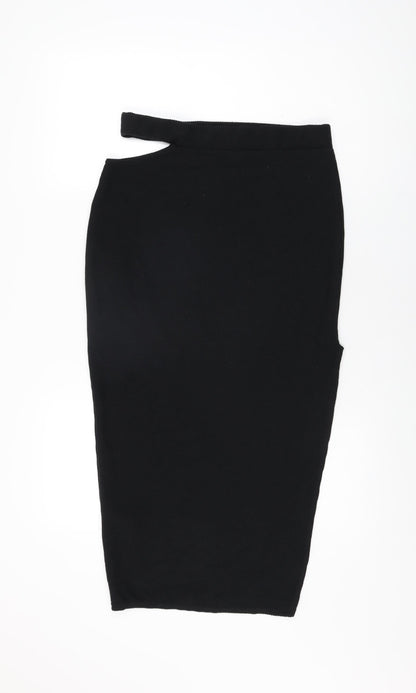 Nasty Gal Womens Black Polyester Straight & Pencil Skirt Size 14