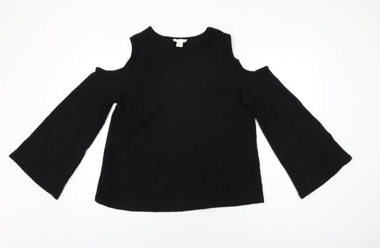 Womens UK Size M H&M Black Basic T-Shirt