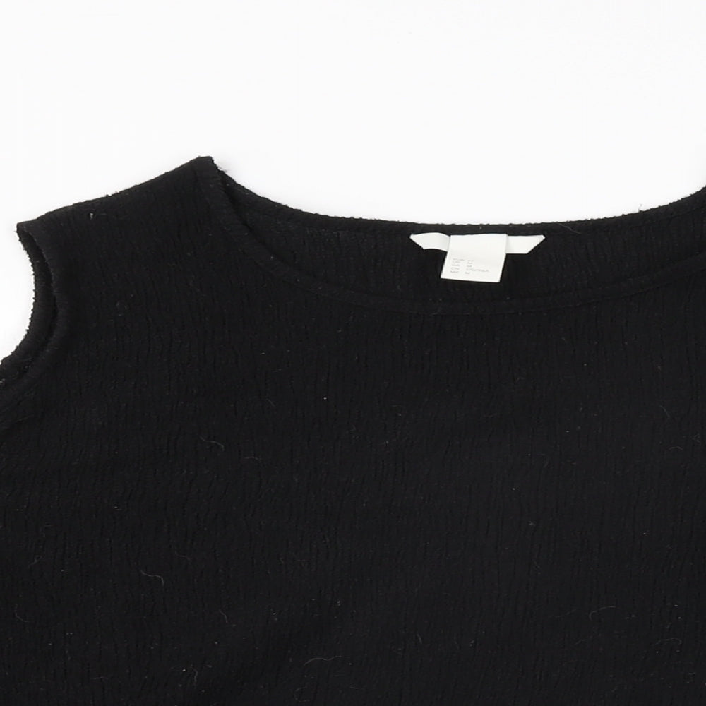 Womens UK Size M H&M Black Basic T-Shirt