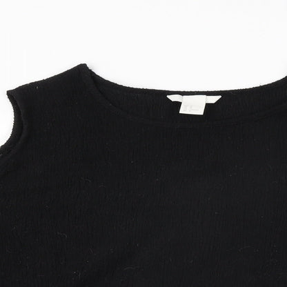 Womens UK Size M H&M Black Basic T-Shirt