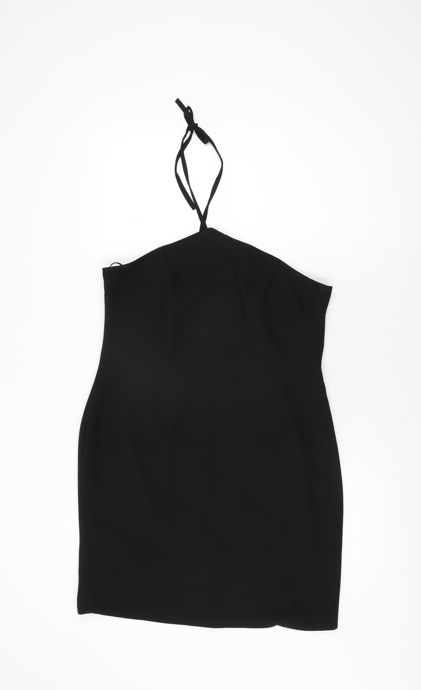 Richards Womens Black Polyester Bodycon Size 14 Halter Zip