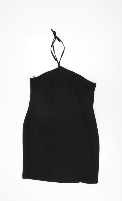 Richards Womens Black Polyester Bodycon Size 14 Halter Zip