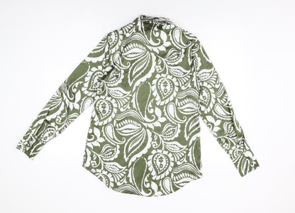 Womens UK Size 10 New Look Green Basic Button-Up