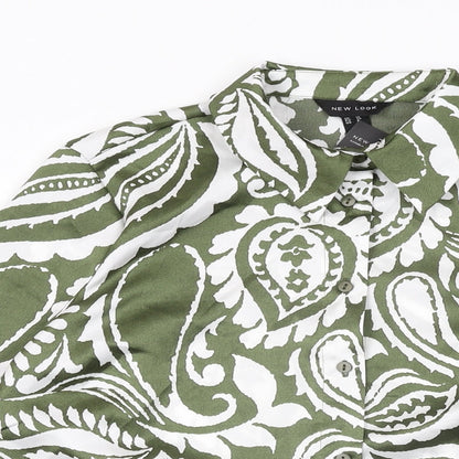 Womens UK Size 10 New Look Green Basic Button-Up