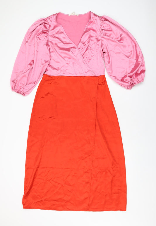 Myleene Klass Womens Pink Polyester A-Line Size 10 V-Neck Pullover