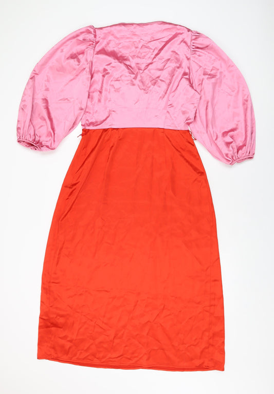 Myleene Klass Womens Pink Polyester A-Line Size 10 V-Neck Pullover