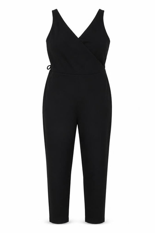 Girl in Mind Womens Black Polyester Jumpsuit One-Piece Size 12 L26 in Zip