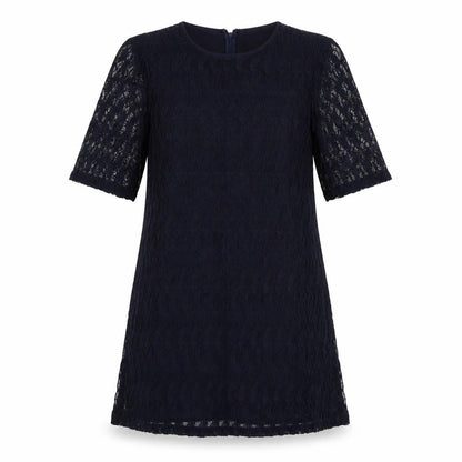 Mango Womens Blue Polyester A-Line Size M Round Neck Zip