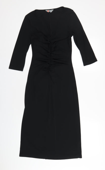 Debenhams Womens Black Polyester A-Line Size 10 V-Neck Pullover