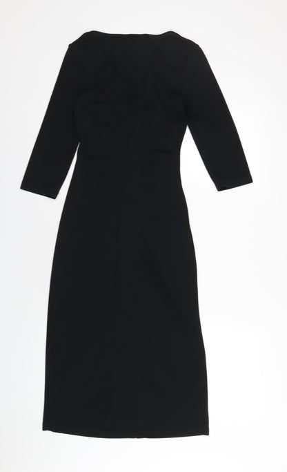 Debenhams Womens Black Polyester A-Line Size 10 V-Neck Pullover
