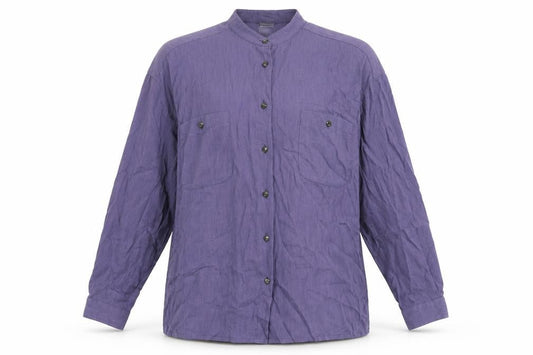 Womens UK Size L Country Casuals Purple Basic Button-Up