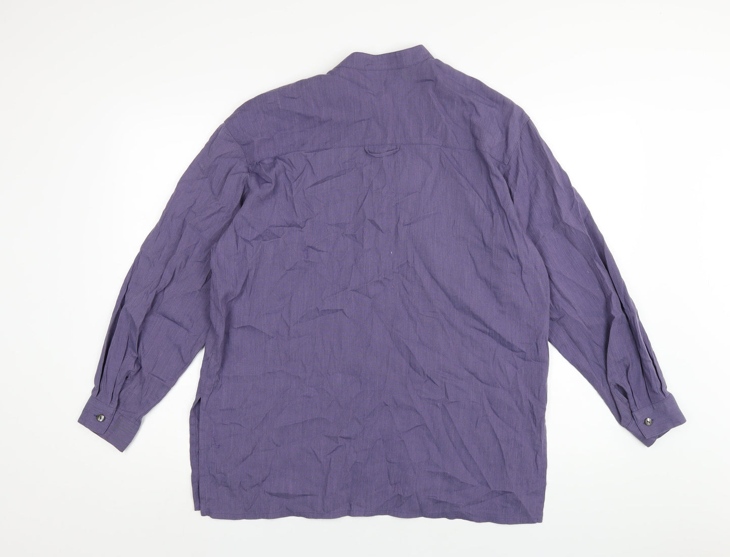 Womens UK Size L Country Casuals Purple Basic Button-Up