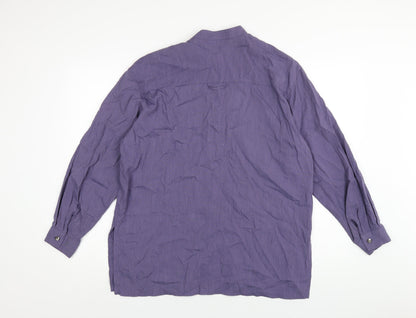 Womens UK Size L Country Casuals Purple Basic Button-Up