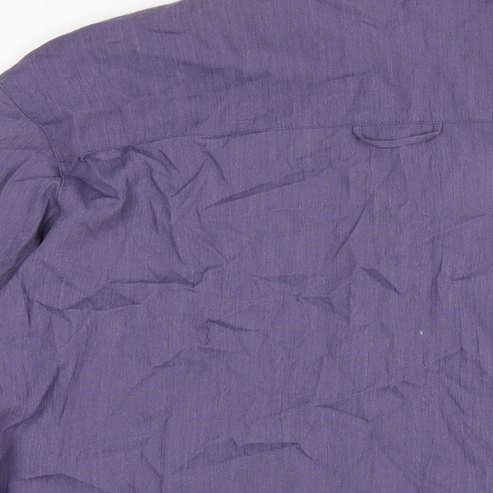 Womens UK Size L Country Casuals Purple Basic Button-Up