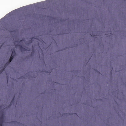 Womens UK Size L Country Casuals Purple Basic Button-Up