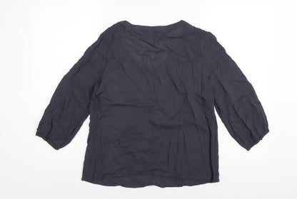 RJR.John Rocha Womens Grey Viscose Basic Blouse Size 10 Scoop Neck