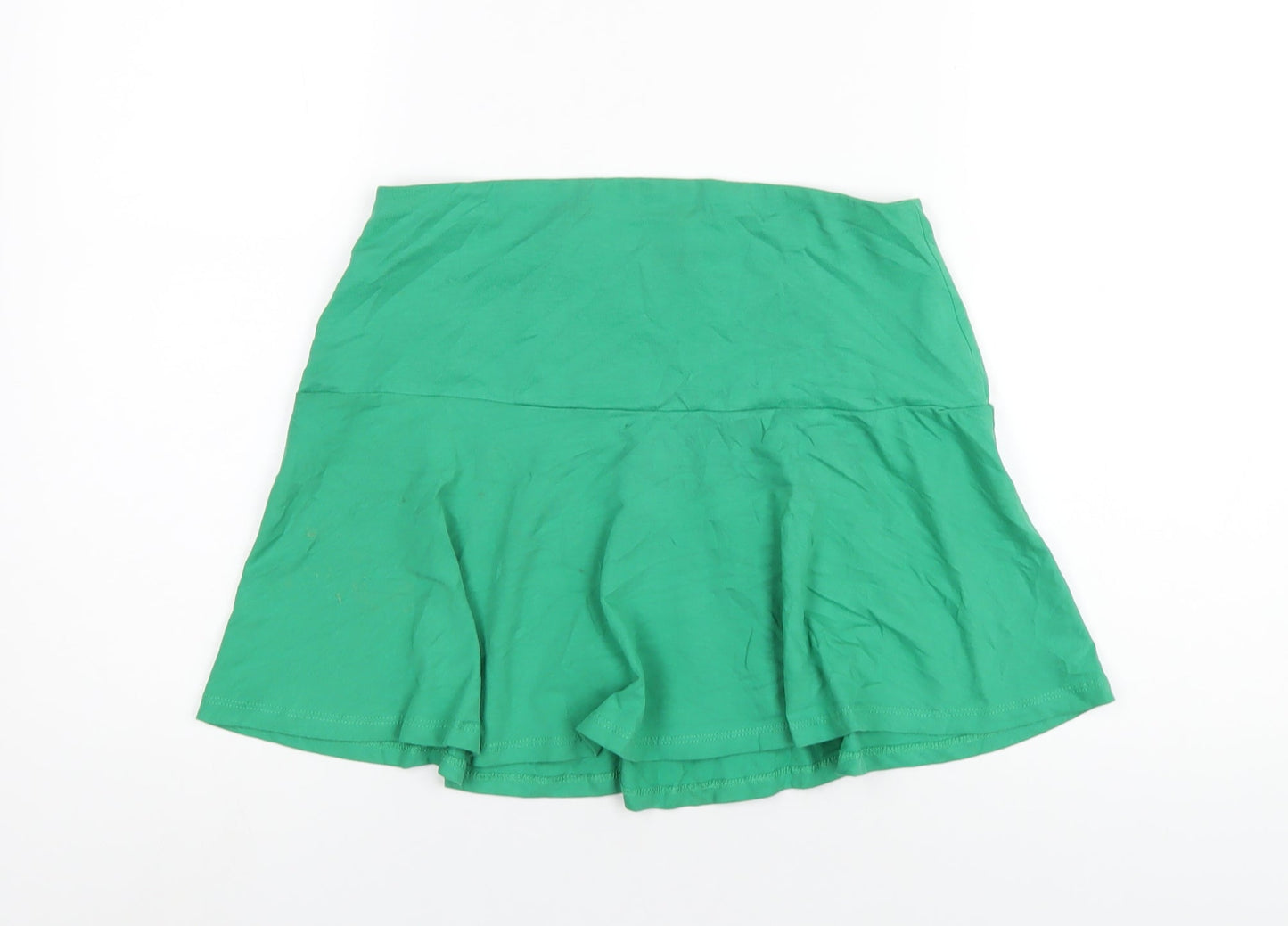 H&M Womens Green Cotton Skater Skirt Size M