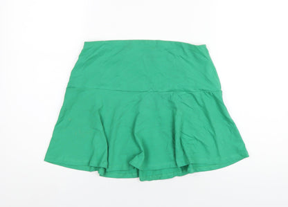 H&M Womens Green Cotton Skater Skirt Size M