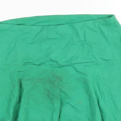 H&M Womens Green Cotton Skater Skirt Size M