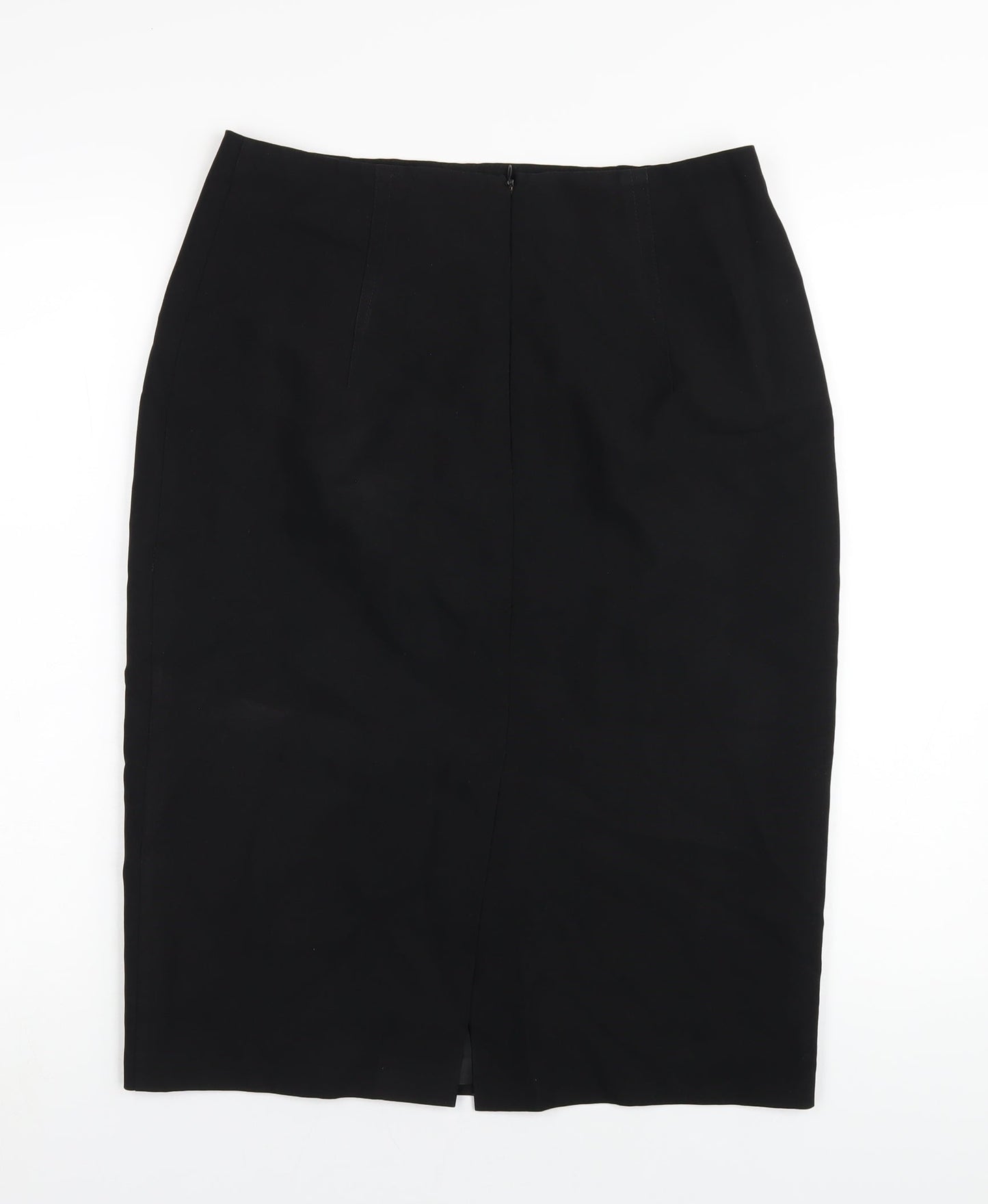 Marks and Spencer Womens Black Polyester Straight & Pencil Skirt Size 12 Zip
