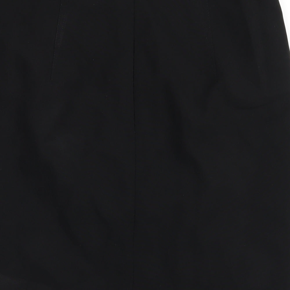 Marks and Spencer Womens Black Polyester Straight & Pencil Skirt Size 12 Zip