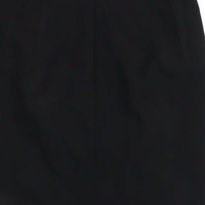 Marks and Spencer Womens Black Polyester Straight & Pencil Skirt Size 12 Zip