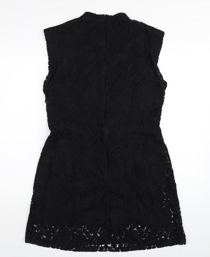 Apricot Womens Black Nylon A-Line Size 16 Round Neck Zip