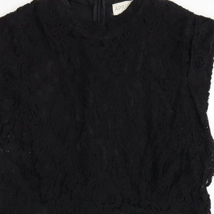 Apricot Womens Black Nylon A-Line Size 16 Round Neck Zip