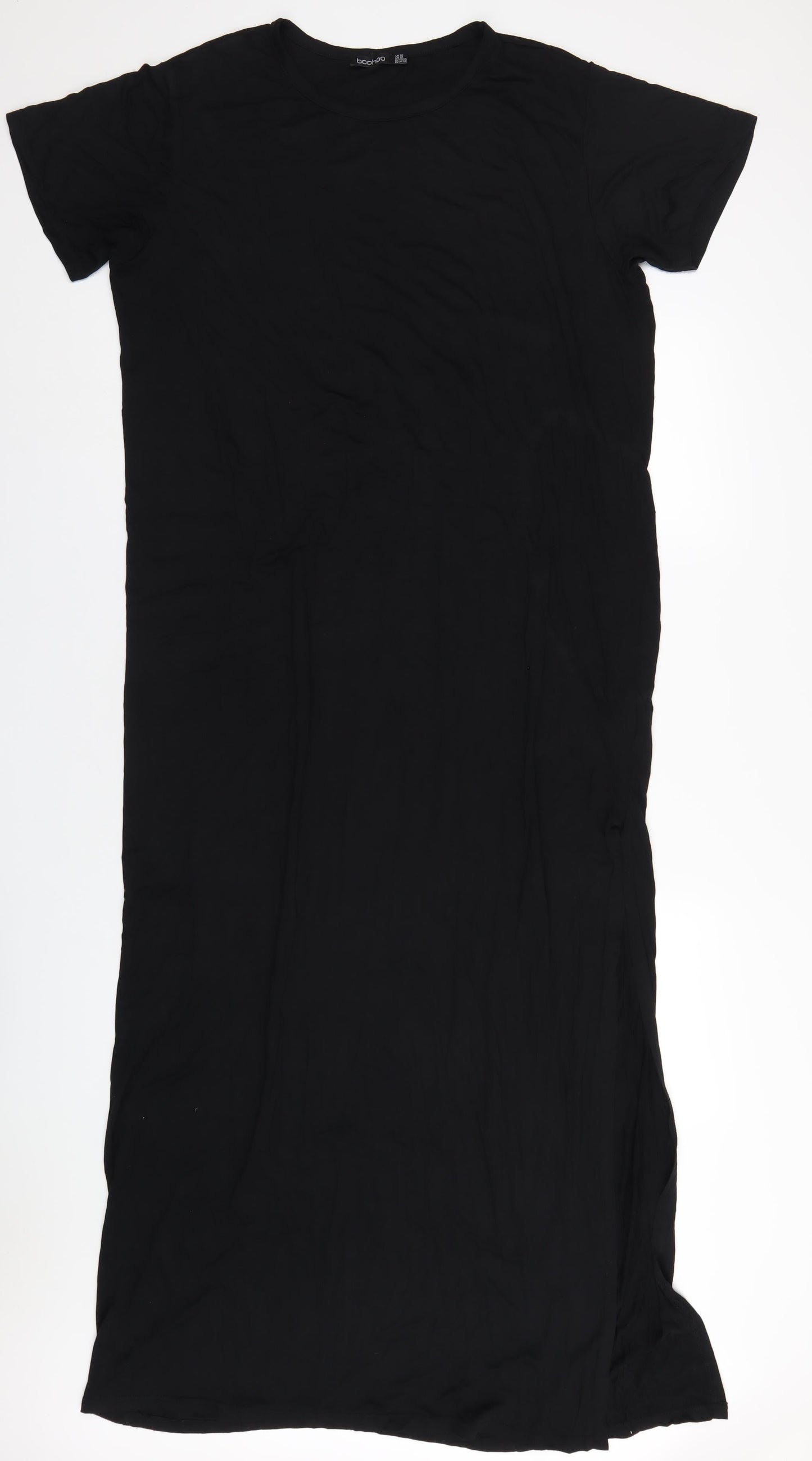 Boohoo Womens Black Viscose Maxi Size 16 Round Neck Pullover
