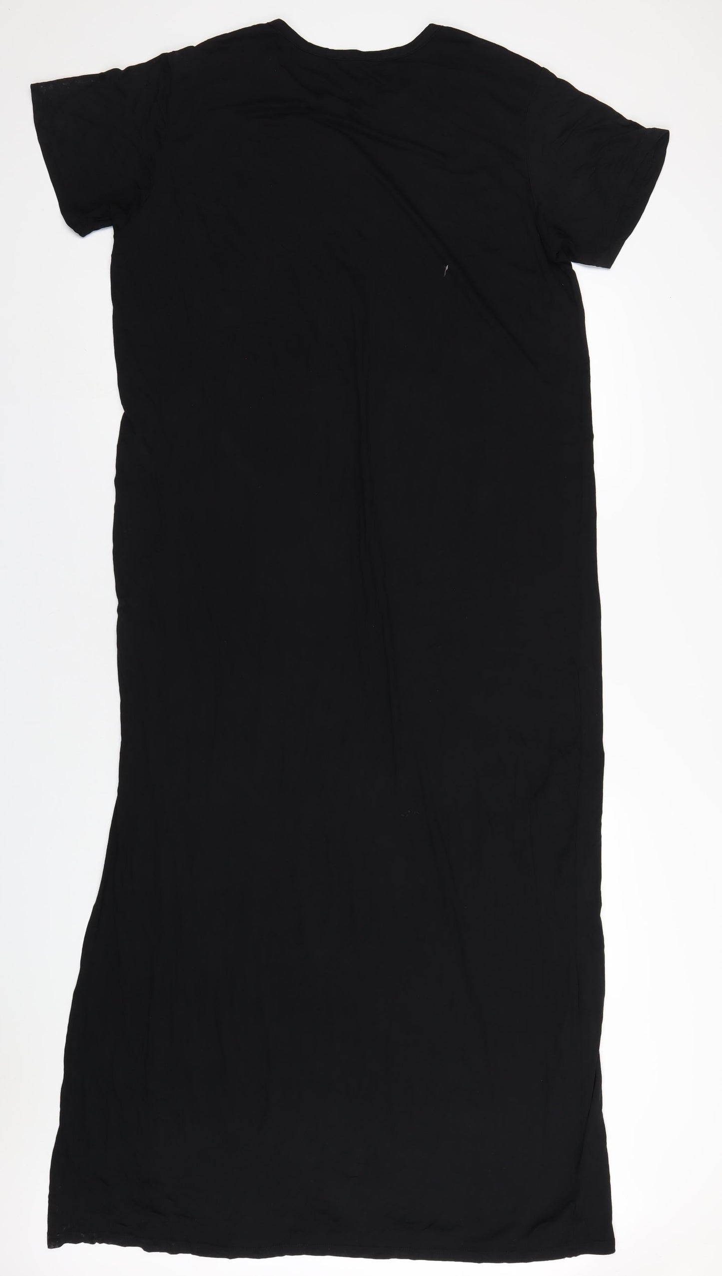 Boohoo Womens Black Viscose Maxi Size 16 Round Neck Pullover