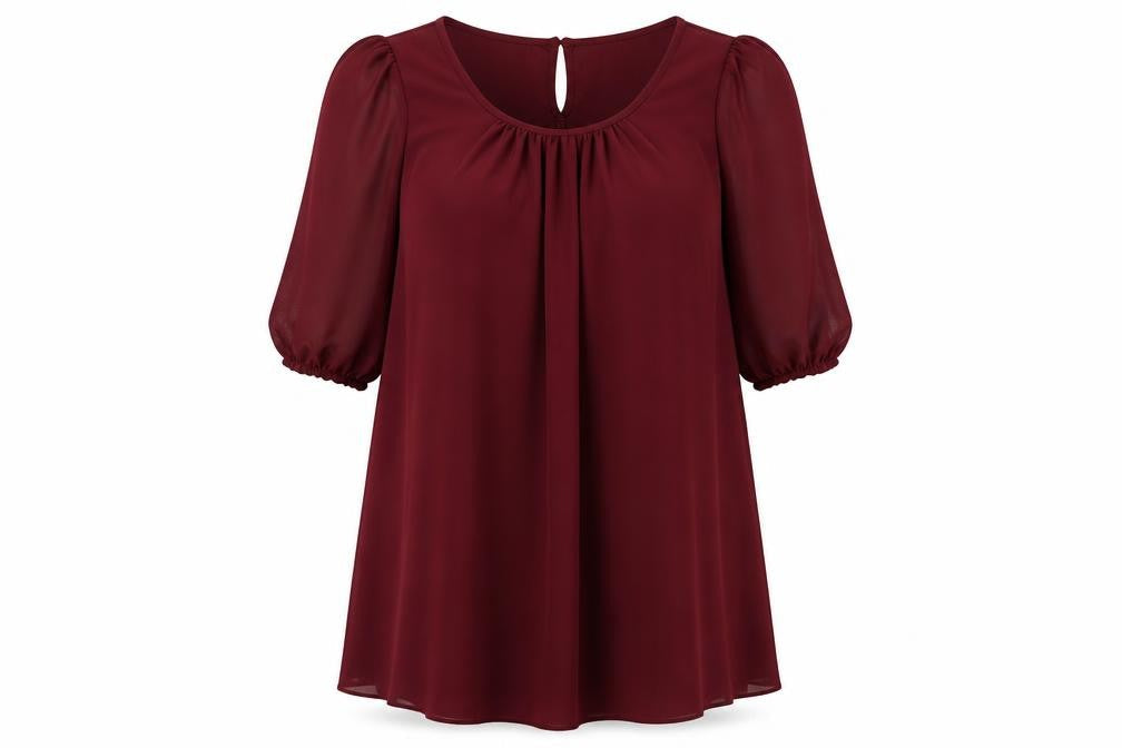 New Look Womens Red Polyester A-Line Size 18 Boat Neck Button
