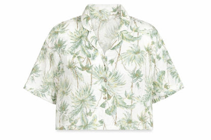 Womens UK Size S Topshop Multicoloured Cropped Button-Up
