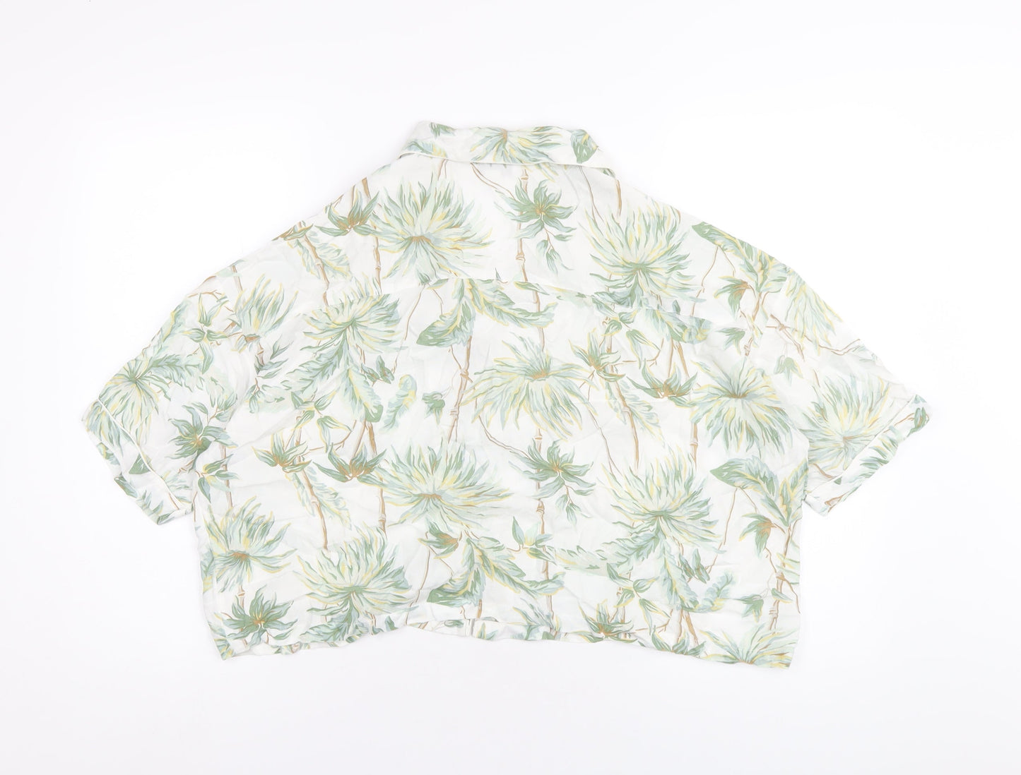 Womens UK Size S Topshop Multicoloured Cropped Button-Up