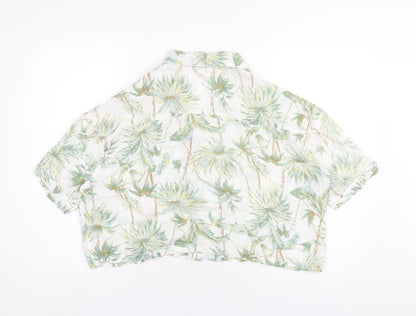 Womens UK Size S Topshop Multicoloured Cropped Button-Up
