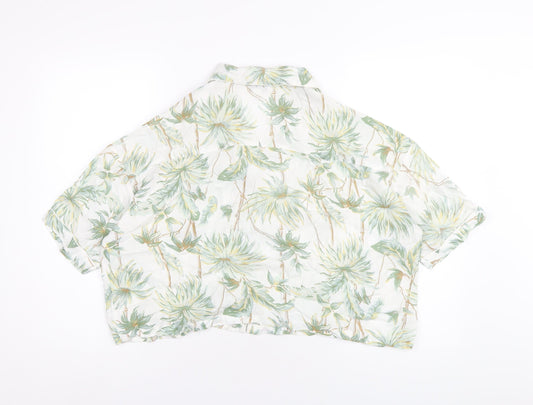 Womens UK Size S Topshop Multicoloured Cropped Button-Up