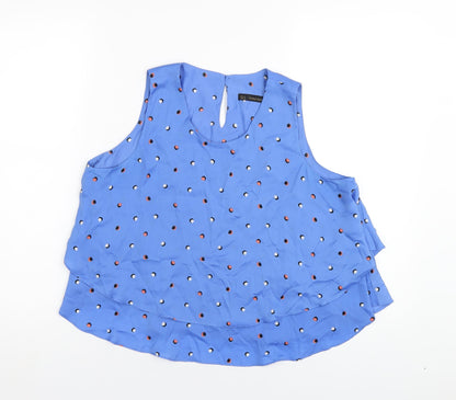 Womens UK Size M Zara Blue Basic Tank