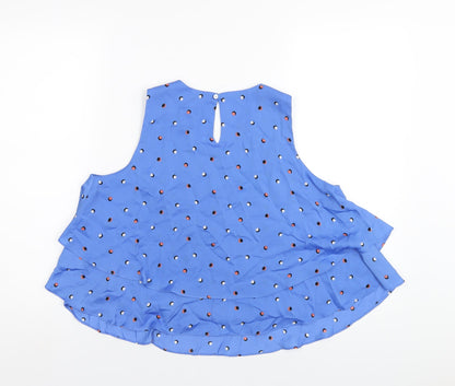 Womens UK Size M Zara Blue Basic Tank