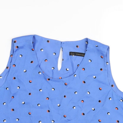 Womens UK Size M Zara Blue Basic Tank