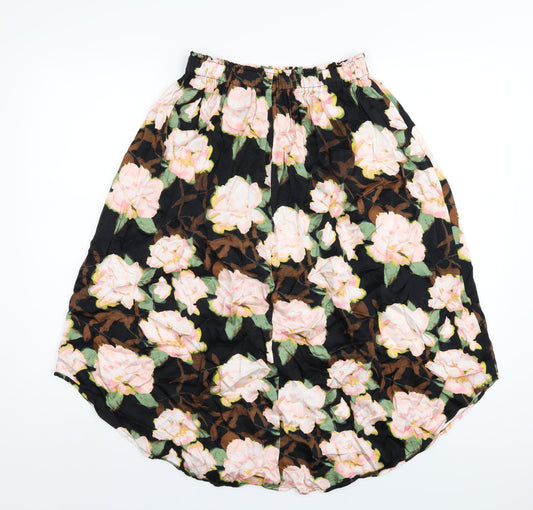 H&M Womens Multicoloured Floral Viscose A-Line Skirt Size 10