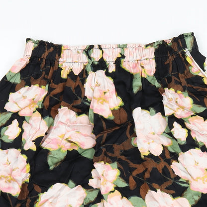 H&M Womens Multicoloured Floral Viscose A-Line Skirt Size 10