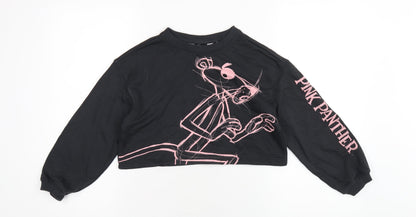 H&M Girls Grey Cotton Pullover Sweatshirt Size 10 Years Pullover - Pink Panther