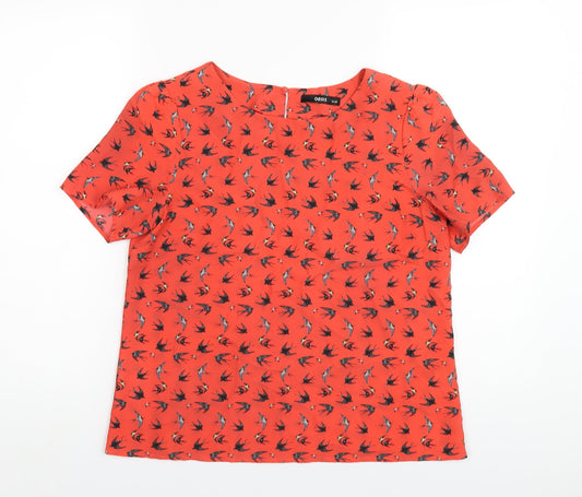 Womens UK Size 12 Oasis Red Basic T-Shirt