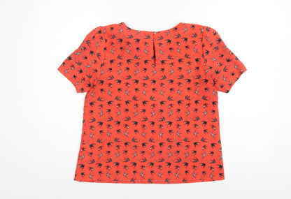 Womens UK Size 12 Oasis Red Basic T-Shirt
