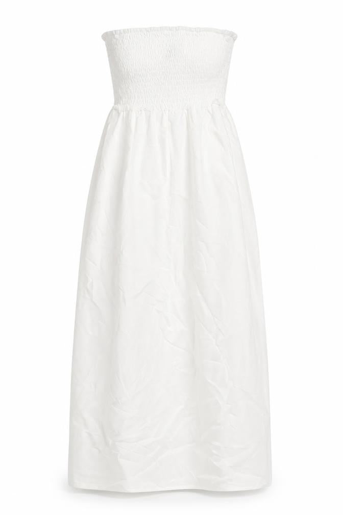 Boohoo Womens White Viscose A-Line Size 10 Square Neck Pullover