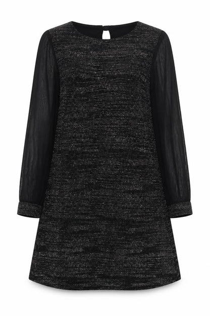 Roman Womens Black Polyamide A-Line Size 14 Round Neck Pullover