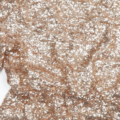 Miss Selfridge Womens Gold Nylon Playsuit One-Piece Size 14 Pullover - Sequin