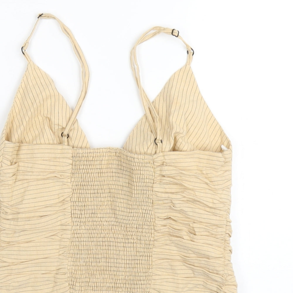 Womens UK Size S Zara Beige Camisole T-Shirt